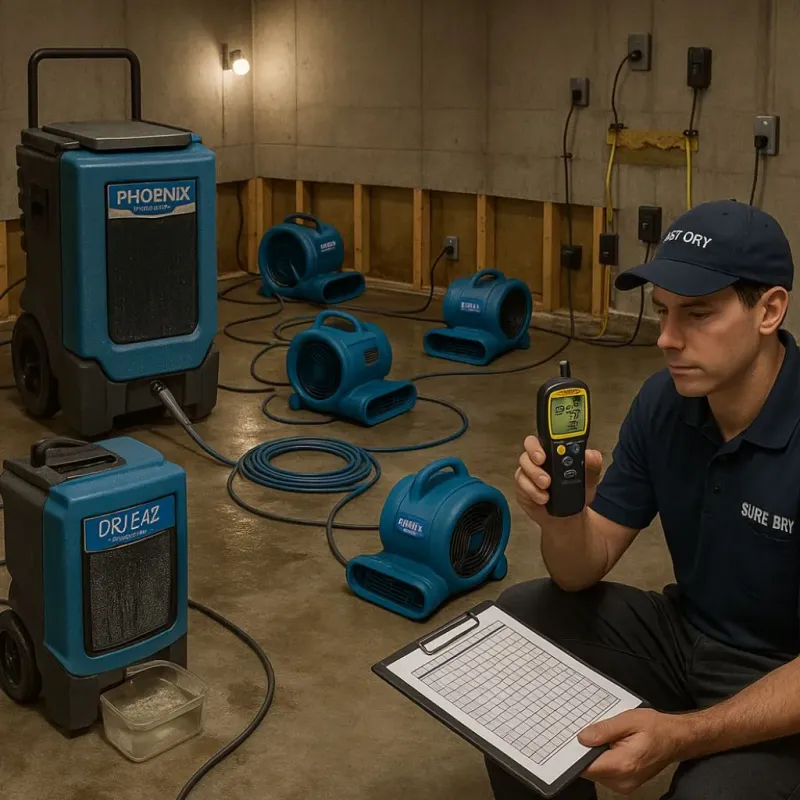 Structural Drying and Dehumidification process in Portsmouth, OH